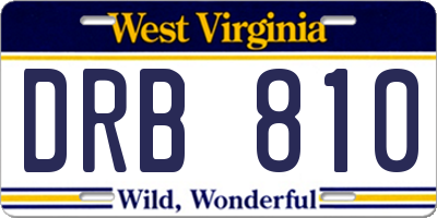 WV license plate DRB810