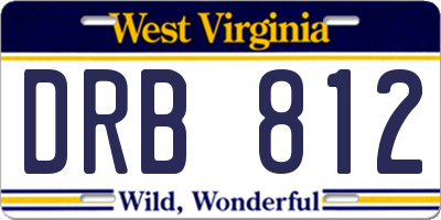 WV license plate DRB812