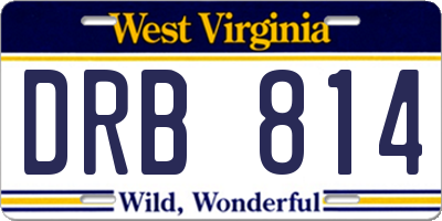 WV license plate DRB814