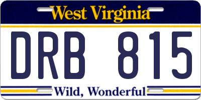 WV license plate DRB815