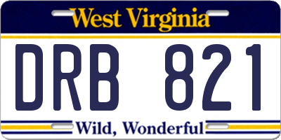WV license plate DRB821