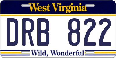 WV license plate DRB822