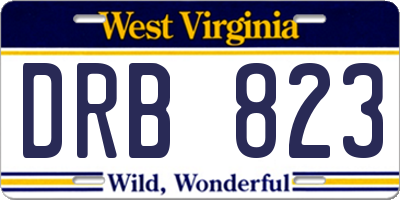 WV license plate DRB823