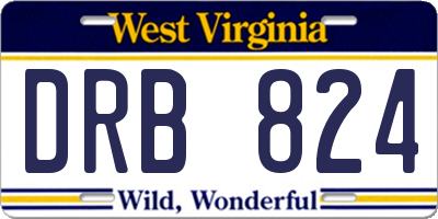 WV license plate DRB824
