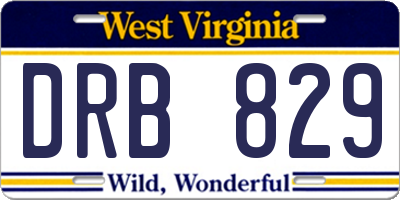 WV license plate DRB829