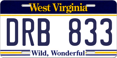 WV license plate DRB833