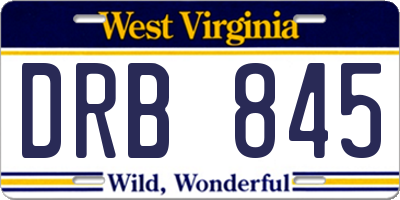 WV license plate DRB845