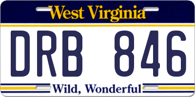 WV license plate DRB846