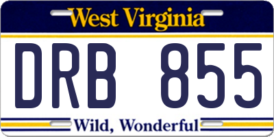 WV license plate DRB855