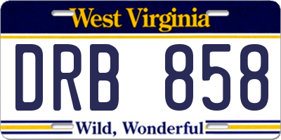 WV license plate DRB858