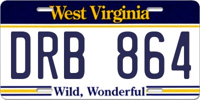 WV license plate DRB864