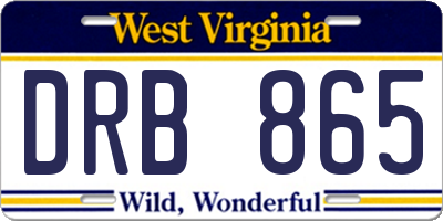 WV license plate DRB865
