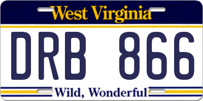 WV license plate DRB866