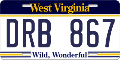 WV license plate DRB867