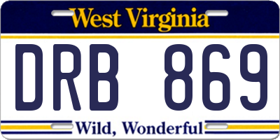 WV license plate DRB869
