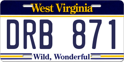 WV license plate DRB871