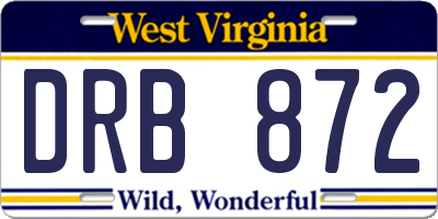 WV license plate DRB872