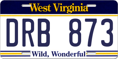 WV license plate DRB873