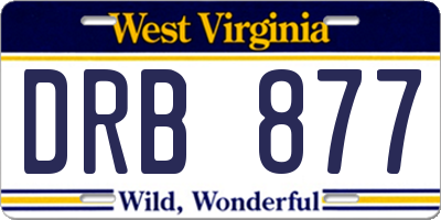 WV license plate DRB877