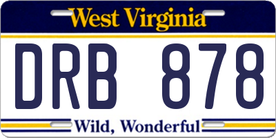 WV license plate DRB878