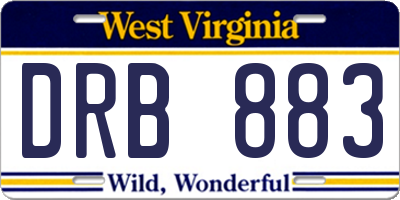 WV license plate DRB883