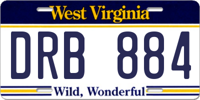 WV license plate DRB884