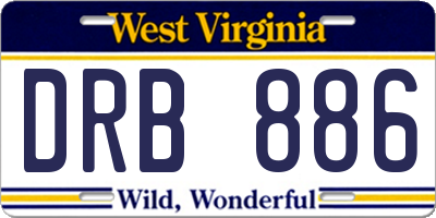 WV license plate DRB886