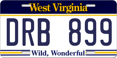 WV license plate DRB899