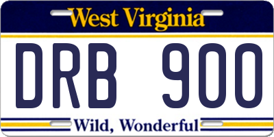 WV license plate DRB900