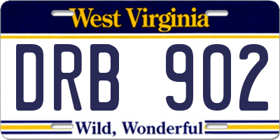 WV license plate DRB902
