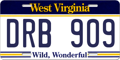 WV license plate DRB909