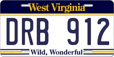 WV license plate DRB912
