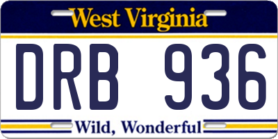 WV license plate DRB936
