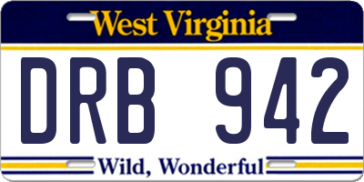 WV license plate DRB942