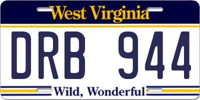 WV license plate DRB944