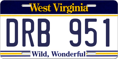 WV license plate DRB951