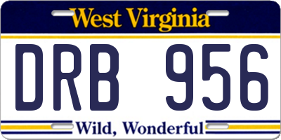 WV license plate DRB956