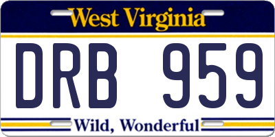 WV license plate DRB959