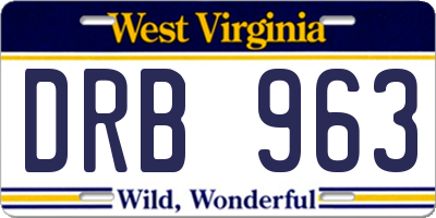 WV license plate DRB963