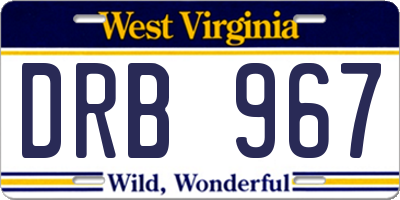 WV license plate DRB967