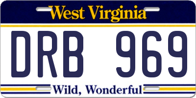 WV license plate DRB969
