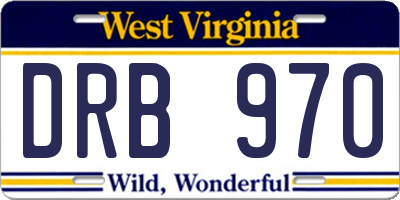 WV license plate DRB970