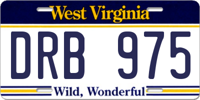 WV license plate DRB975