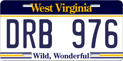WV license plate DRB976