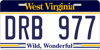 WV license plate DRB977