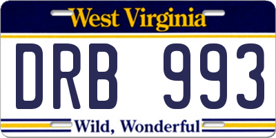WV license plate DRB993