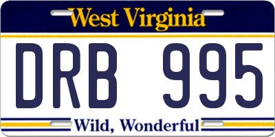 WV license plate DRB995