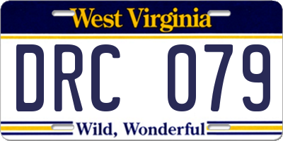 WV license plate DRC079