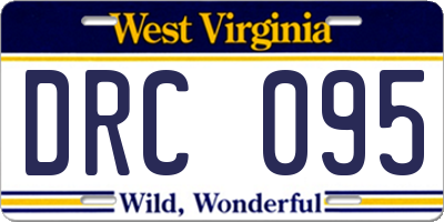 WV license plate DRC095