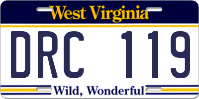 WV license plate DRC119